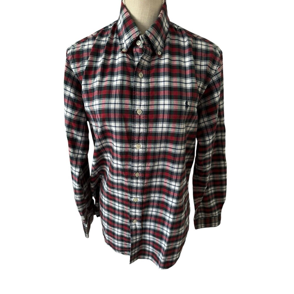 Ralph‎ Lauren Custom Fit Plaid Button Down Shirt Size M